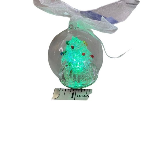 Handblown Glass Globe Ornament LED ChangingColor Light Christmas Tree NEW BATT - Picture 7 of 11